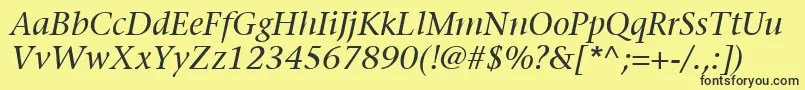 ItcStoneSerifLtItalic Font – Black Fonts on Yellow Background