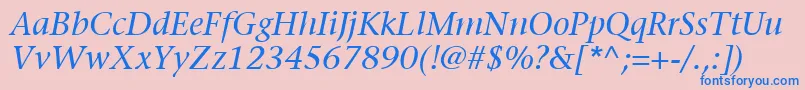 ItcStoneSerifLtItalic Font – Blue Fonts on Pink Background