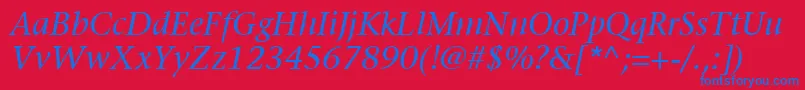 ItcStoneSerifLtItalic Font – Blue Fonts on Red Background