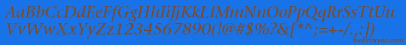 ItcStoneSerifLtItalic Font – Brown Fonts on Blue Background
