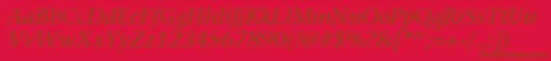 Шрифт ItcStoneSerifLtItalic – коричневые шрифты на красном фоне