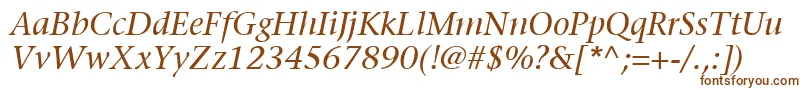 ItcStoneSerifLtItalic Font – Brown Fonts on White Background