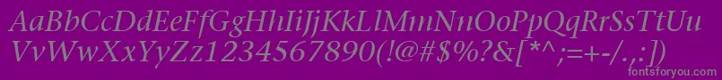 ItcStoneSerifLtItalic Font – Gray Fonts on Purple Background