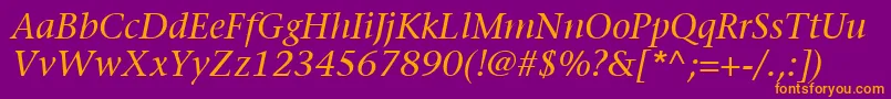 ItcStoneSerifLtItalic Font – Orange Fonts on Purple Background