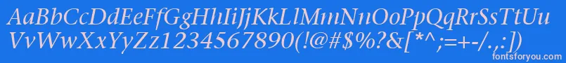 ItcStoneSerifLtItalic Font – Pink Fonts on Blue Background