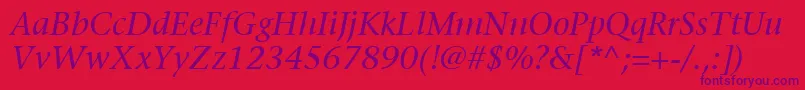ItcStoneSerifLtItalic Font – Purple Fonts on Red Background