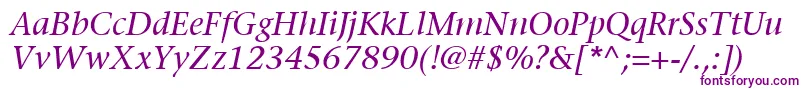 ItcStoneSerifLtItalic Font – Purple Fonts on White Background