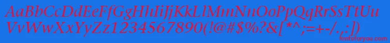 Fonte ItcStoneSerifLtItalic – fontes vermelhas em um fundo azul