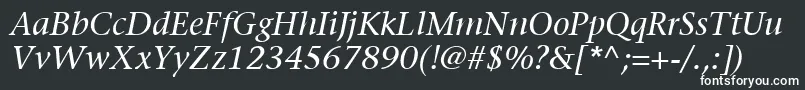 ItcStoneSerifLtItalic Font – White Fonts on Black Background