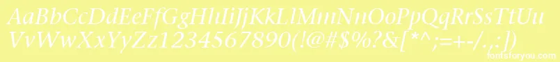 ItcStoneSerifLtItalic Font – White Fonts on Yellow Background