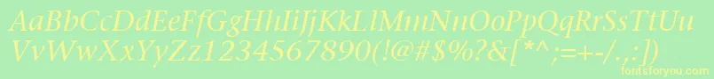 ItcStoneSerifLtItalic Font – Yellow Fonts on Green Background
