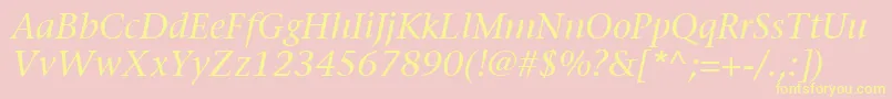 ItcStoneSerifLtItalic Font – Yellow Fonts on Pink Background