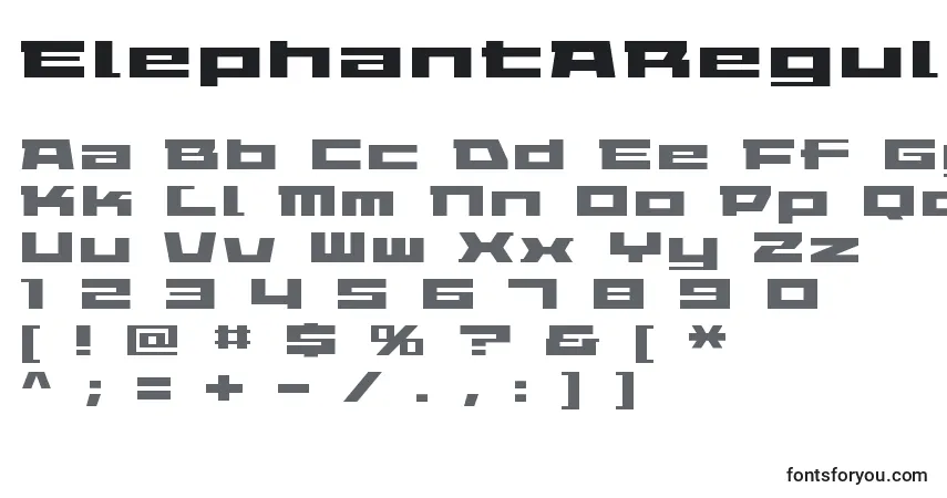 Schriftart ElephantARegular – Alphabet, Zahlen, spezielle Symbole