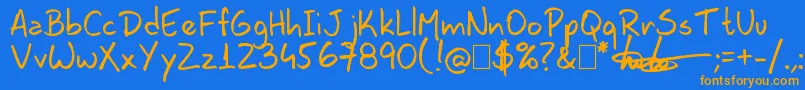 Lavoshandy99 Font – Orange Fonts on Blue Background