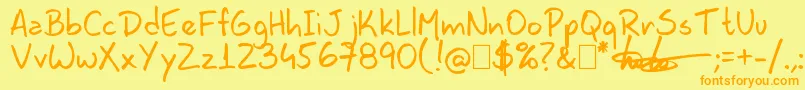 Lavoshandy99 Font – Orange Fonts on Yellow Background