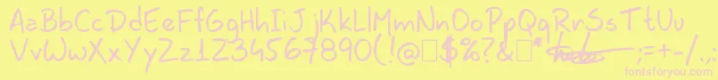 Lavoshandy99 Font – Pink Fonts on Yellow Background