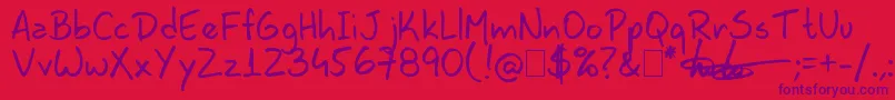 Lavoshandy99 Font – Purple Fonts on Red Background