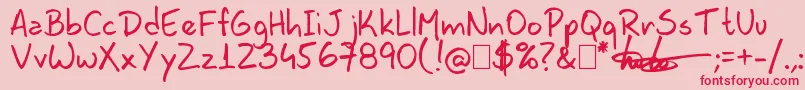 Lavoshandy99 Font – Red Fonts on Pink Background