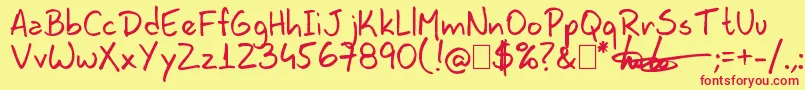 フォントLavoshandy99 – 赤い文字の黄色い背景