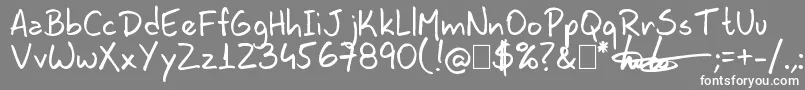 フォントLavoshandy99 – 灰色の背景に白い文字