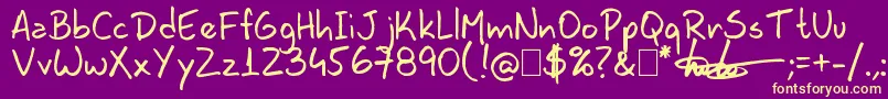 Lavoshandy99 Font – Yellow Fonts on Purple Background