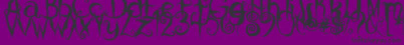 CoralinesCat Font – Black Fonts on Purple Background