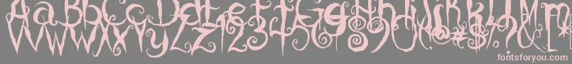 CoralinesCat-Schriftart – Rosa Schriften auf grauem Hintergrund