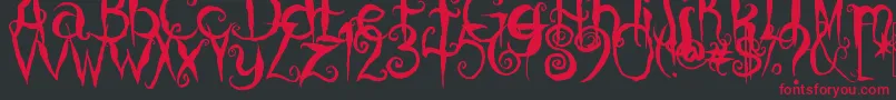 CoralinesCat Font – Red Fonts on Black Background