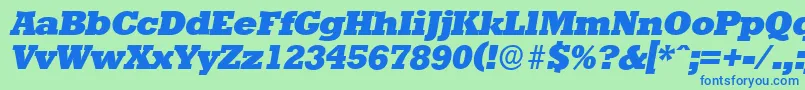 StaffordserialHeavyItalic Font – Blue Fonts on Green Background