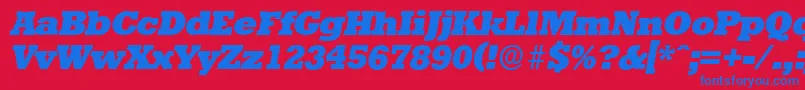 StaffordserialHeavyItalic Font – Blue Fonts on Red Background