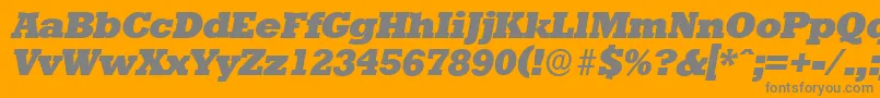 StaffordserialHeavyItalic-Schriftart – Graue Schriften auf orangefarbenem Hintergrund