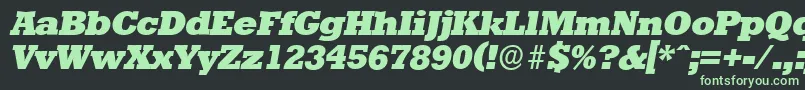 Fonte StaffordserialHeavyItalic – fontes verdes em um fundo preto