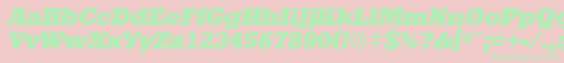 StaffordserialHeavyItalic-Schriftart – Grüne Schriften auf rosa Hintergrund