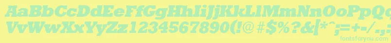 StaffordserialHeavyItalic-Schriftart – Grüne Schriften auf gelbem Hintergrund
