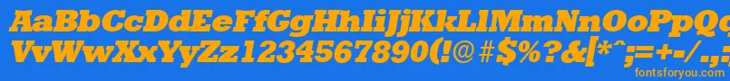 StaffordserialHeavyItalic Font – Orange Fonts on Blue Background