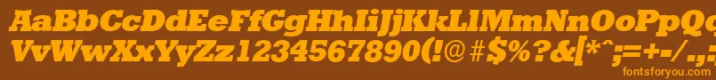 StaffordserialHeavyItalic-Schriftart – Orangefarbene Schriften auf braunem Hintergrund