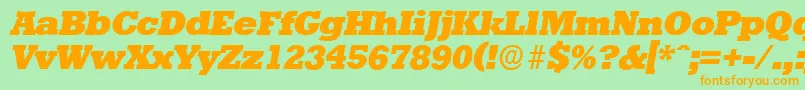 Шрифт StaffordserialHeavyItalic – оранжевые шрифты на зелёном фоне