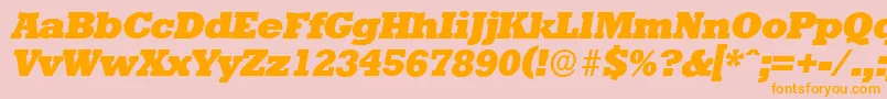 Police StaffordserialHeavyItalic – polices orange sur fond rose