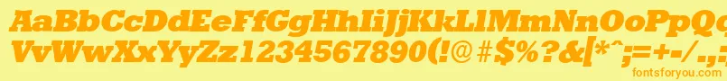 StaffordserialHeavyItalic Font – Orange Fonts on Yellow Background