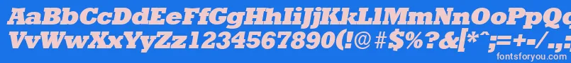 StaffordserialHeavyItalic-Schriftart – Rosa Schriften auf blauem Hintergrund