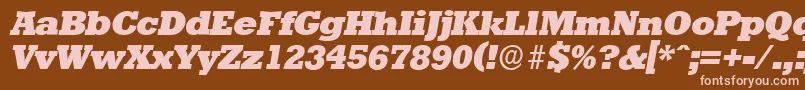 StaffordserialHeavyItalic Font – Pink Fonts on Brown Background