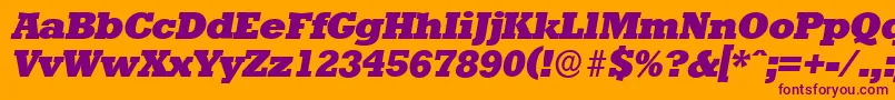StaffordserialHeavyItalic-Schriftart – Violette Schriften auf orangefarbenem Hintergrund