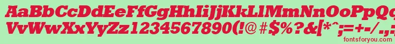 StaffordserialHeavyItalic Font – Red Fonts on Green Background