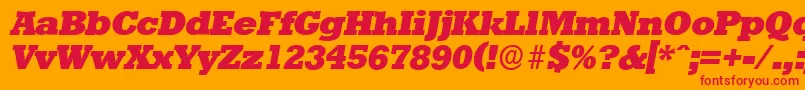 StaffordserialHeavyItalic Font – Red Fonts on Orange Background