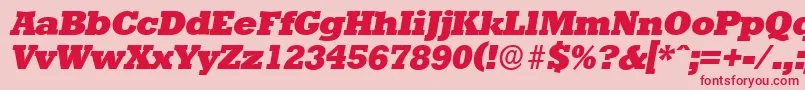 StaffordserialHeavyItalic Font – Red Fonts on Pink Background