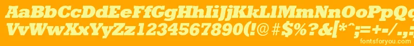StaffordserialHeavyItalic Font – Yellow Fonts on Orange Background