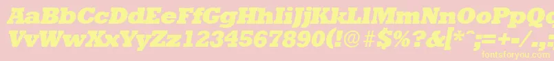 StaffordserialHeavyItalic Font – Yellow Fonts on Pink Background