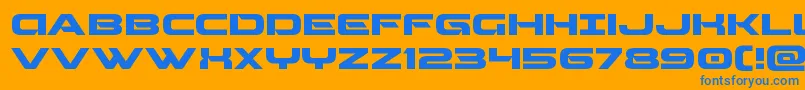 Beamweaponexpand Font – Blue Fonts on Orange Background