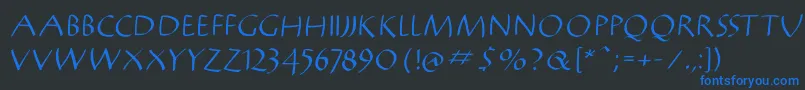 Mantikwa Font – Blue Fonts on Black Background