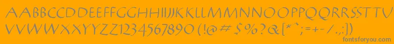 Mantikwa-Schriftart – Graue Schriften auf orangefarbenem Hintergrund